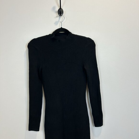 NWT ABERCROMBIE & FITCH Size Medium Black Open-back Midi Sweater Dress - Picture 3 of 10